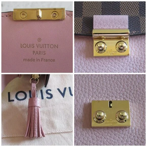 2019 Louis Vuitton FRANCE Damier Pink Croisette Pink Tassel Emilie Sarah Wallet - Picture 15 of 16
